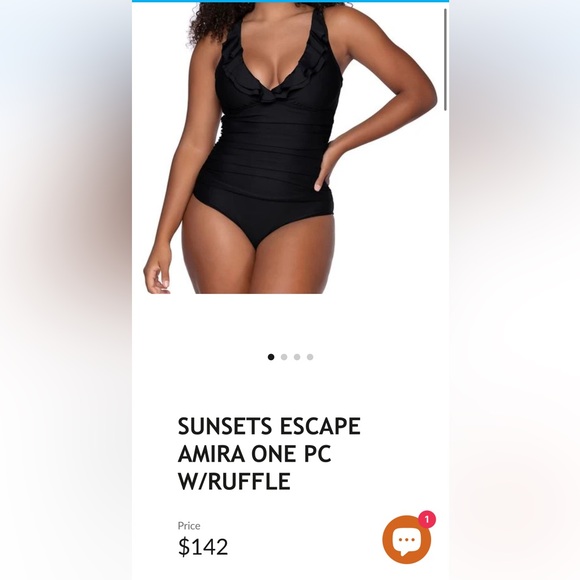 Sunsets Amira Blue One Piece Slimming Underwire Swimsuit Size 14- BRAND NEW - Picture 4 of 6